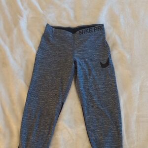 Nike Pro Heathered Blue Leggings